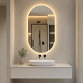 Kumlamasız LED Işıklı Oval Banyo Aynası - Gün Işığı