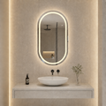 Dokunmatik Tuşlu ve LED Işıklı Oval Banyo Aynası - Gün Işığı