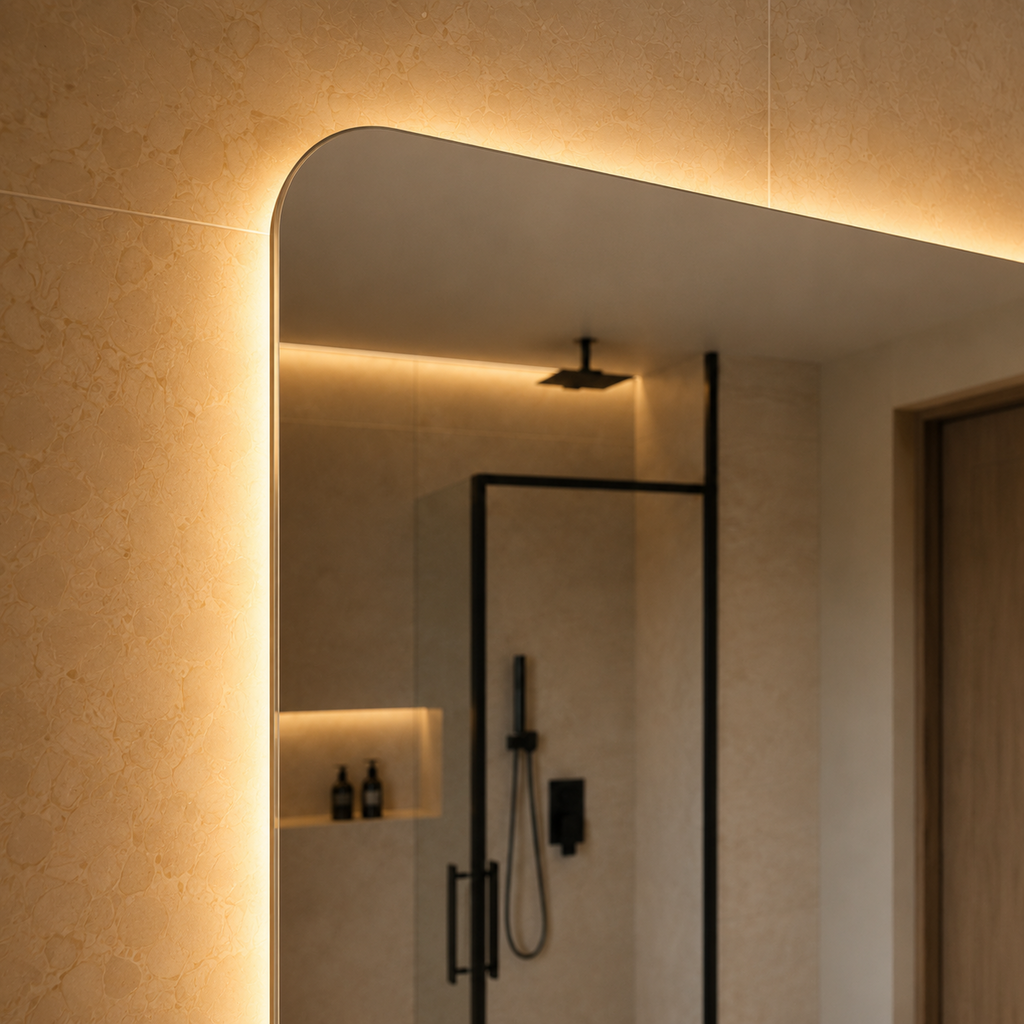 Kumlamasız LED Işıklı Dikdörtgen Banyo Aynası - Gün Işığı